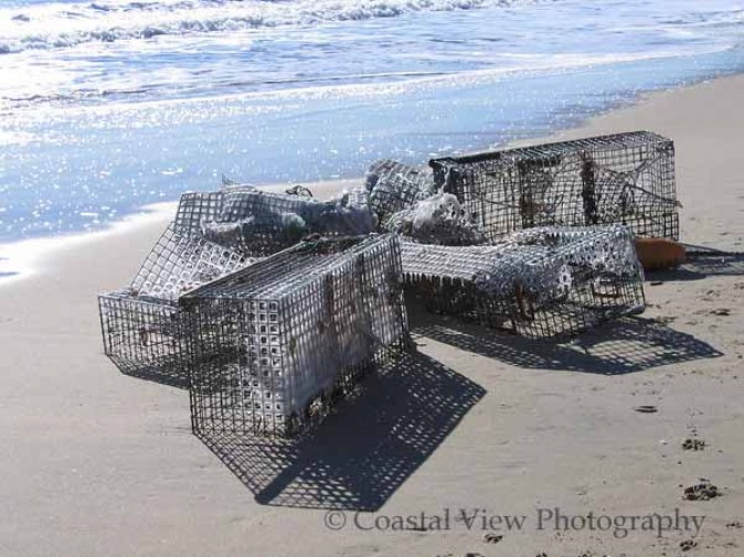 Lobster Traps after a winter storm, Singing Beach, Manchester